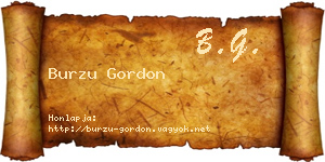 Burzu Gordon névjegykártya